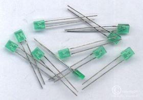 2x4mm ZIELONA MATOWA PROSTOKĄTNA DIODA LED (10 SZT.) (LED24GDN)