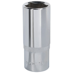 Sealey SP3819D Walldrive&#xAE; Socket 19mm Deep 3/8&quot;sq Drive Fully Polished