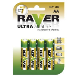 Bateria alkaliczna LR6 / AA 1,5V RAVER ULTRA B7921 /blister 4szt./
