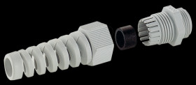 Metric cable gland, 10.0 - 14.0 mm, M20, grey