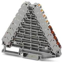 Shunting distributor, push-in connection, 0.14-2.5 mm², 2 pole, 8 A, 4 kV, gray, 3270133