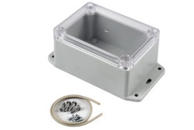 Obudowa ogólnego użytku Poliwęglan szerokość zew. 75 mm długość zew. 105 mm wys. zew. 55 mm Hammond IP65 Jasnoszary