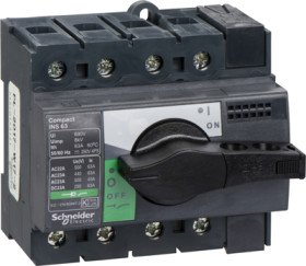 Load-break switch, rotary actuator, 4 pole, 63 A, 690 V, (W x H x D) 90 x 85 x 62.5 mm, fixed mounting, 28903