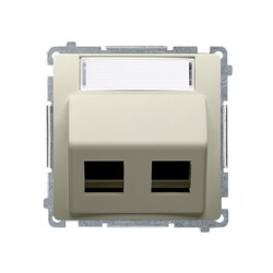 Pokrywa gniazd teleinformatycznych Simon Basic beżowa