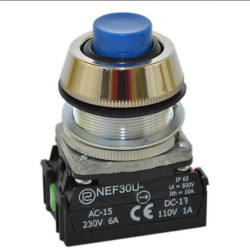 Przycisk sterowniczy 30mm niebieski 1Z 1R z samopowrotem W0-NEF30-UW XY N