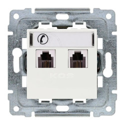 DANTE Gniazdo telefoniczne podwójne z etykietą bez ramki 2xRJ11 450264