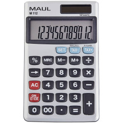 Maul 7262295 Pocket Calculator Grey 12 Digit Display Battery &amp; Solar Powered