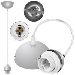 Lampa wisząca zwis sufitowy E27 chromowana pod klosz (bez linki)