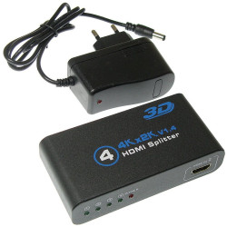 Rozgałęźnik HDMI 1x4 4Kx2K HQ spliter ze wzmacniaczem NEPOWER