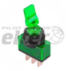 Przełącznik dźwigniowy "LIZAK" 20A/12V zielony