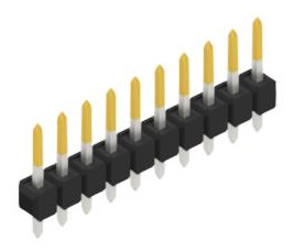 Pin header, 10 pole, pitch 2.54 mm, straight, black, 10046133