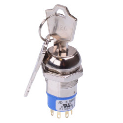 On-On-(On) Momentary 3 Way 19mm Key Switch DP3T 4A APEM LK5JNB126-N3