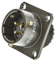 Złącze 3-pinowe Żeński Amphenol Limited Męski Montaż na kołnierzu MIL-DTL-26482 rozmiar 12