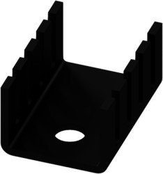 Finger shaped heatsink, (L x W x H) 19.5 x 13.5 x 9.5 mm, 24 K/W, black anodized, 10035004