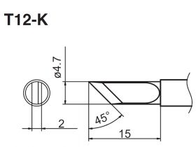 T12-K grot ścięty typu nóż Alientek Hakko Aoyue FX FM Bakon