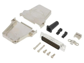 D-Sub HD męskie kątowe 45 lutowanie na przewód -PIN 44 L17D45ZF25-RG+L717HDB44P