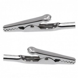 2x Krokodylki klipsy 35 mm metalowe zaciski testowe do przewodów para