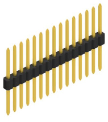 Pin header, 15 pole, pitch 1.27 mm, straight, black, 10060272