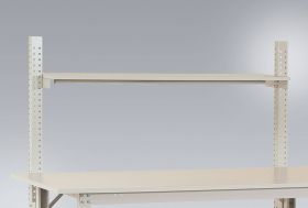 Manuflex AS1253.7035 Półka melaminowa jasnoszara 1750 x 350 x 19 mm, z podporą dla PACKTISCH 2000mm bez uchwytu szary bł