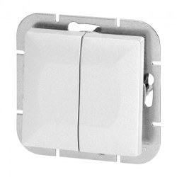 Łącznik świecznikowy p/t z podświeleniem Pearl, 10A, 250V, WP-2P/S, biały,OR-OE-7701/P/W