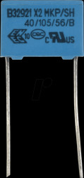 B32921C3333M289 Radio interference suppression capacitors, 33 nF, 305 V, RM 10