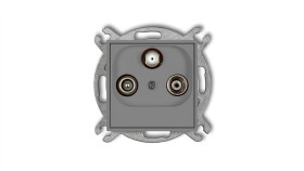 Mini Gniazdo Antenowe Rtv-Sat Końcowe Multimedialne (Internet) Szary Mat 27Mgm