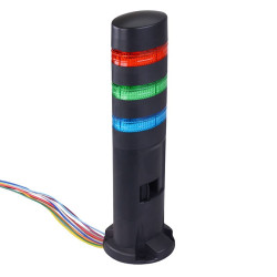 LD6A-3DZQB-RGS Red/Green/Blue Stack Light LED Tower with Sounder & Flasher Direct Mount 24VAC/DC IDEC