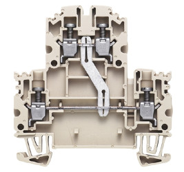 Dwurzędowa złączka szynowa Weidmuller poziomy: Podwójny 30 → 12AWGŚruba WDK 2.5N V 24A 800 V