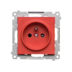 Simon 55 Gniazdo wtyczkowe pojedyncze z uziemieniem i przesłonami (moduł) 16 A, 250 V~, szybkozłącza Czerwony TGZ1CZ.01/122