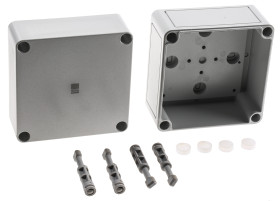 Obudowa Poliwęglan szerokość zew. 110 mm długość zew. 110 mm wys. zew. 90 mm Rittal IP66 Szary