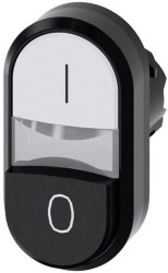 Siemens 3SU10013BB610AK0 3SU1001-3BB61-0AK0 Przycisk podwójny pierścień przedni z tworzywa sztucznego przycisk czarny, b