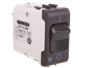 CHORUS Łącznik 6A z członem nadprądowym 2P C 6A 3kA 1 moduł czarny GW12466 ELIT00827