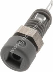 MBI 1 GR Gniazdko izolowane 2mm, mont.M5, lutowane, 6A, szare, Hirschmann, odpowiednie do wtyków MST 3 i przewodów MVL 2, 930308