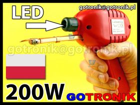 Lutownica transformatorowa LED produkcji TEX moc 200W