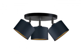 Spot nowoczesny abażur 3x E27 FLOW BLACK