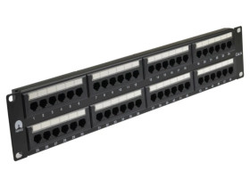 Patch panel RACK 19 kat.6 48p UTP 2U czarny NEKU