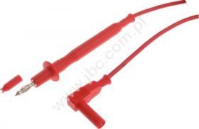 4412-F4-IEC-100-RT Przewód PVC 1,0mm2, 1,0m, sonda/wt.kąt.4mm, czerwony, ELECTRO-PJP, 4412F4IEC100RT