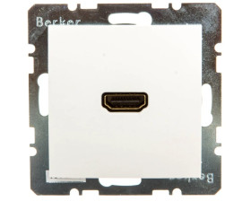 Berker S.1 Gniazdo HDMI z przyłączem 90 stopnii śnieżnobiałe połysk 3315438989