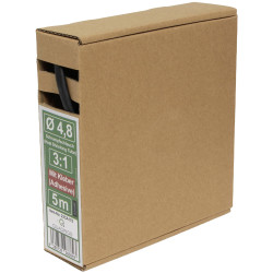 Quadrios 23CA175 Heatshrink Adhesive Black 4.8mm 3:1 Shrink 5m