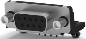 D-Sub socket, 9 pole, standard, equipped, angled, solder pin, 5747844-6