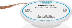 Desoldering wick, 2 mm, 1.6 m, No-Clean, Felder 27162000