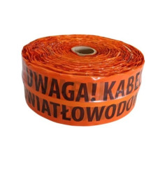 Folia kablowa 10cm pomarańczowa ostrzegawczo lokalizacyjna nadruk Uwaga Kabel Światłowodowy TOL-Opt/10 /250m/