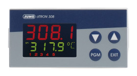 Regulator temperatury PID panelowy Jumo Uz: 110 → 240 V AC wyjście Analogowa 5-wyjściowy 96 x 48 (1/8 DIN)mm