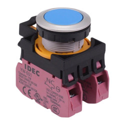 CW4B-M1E02S Blue Metallic Momentary Push Button Switch 2NC IP65 IDEC