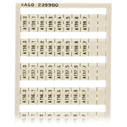 WAGO 209-980 WSB Quick Marker Vertical (A130.0-A139.7) 1ea White