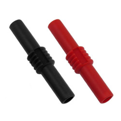 Łącznik banan adapter zestaw 2sz izolowany czarny/czerwony gniazdo