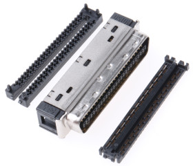 Złącze D-Sub 50-pinowe Męski Kątowe Montaż na kablu raster 1.27mm Złoto na niklu