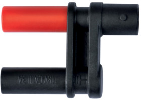 Safety adapter, 2 x 4 mm plug to BNC socket, black, CAT II, SABNC 7006 / F / SW