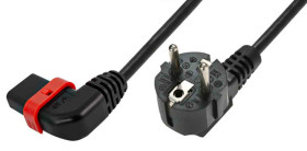 Przewód zasilania złącze A: IEC C13 złącze B: CEE 7/7 2m 10 A 250 V 3 x 1 mm² Czarny