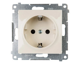 Simon 54 Gniazdo pojedyncze SCHUKO z/u 16A IP20, szybkozłącza, kremowe DGSz1CZ.01/41